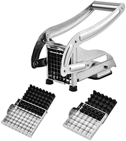 HOMEE French Fry Potato Cutter with Round Bottom for Easy Slicing, 2 Blades