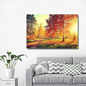 Autumn Trees Scene - Canvas Wall Art Print