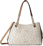 Calvin Klein Women's Monogram Satchel Almond/Khaki One Size
