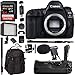 Canon EOS 5D Mark IV DSLR Camera Body + 5D IV Camera Grip + 64GB Memory Card + Microphone + Polaroid 160 LED Video Light + 72” Monopod + SLR Backpack Accessory Bundle