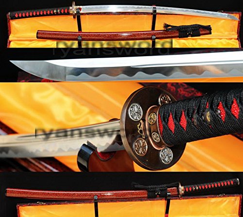 Hand Made 1095 Carbon Steel Horn+hard Wood Saya Japanese Samurai Katana Sword