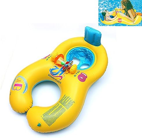 Adult and Baby Swim Float Boat Inflatable Pool Combo Swimming Split Ring Raft Play Kid's Chair Seat Safety Swimming Circle