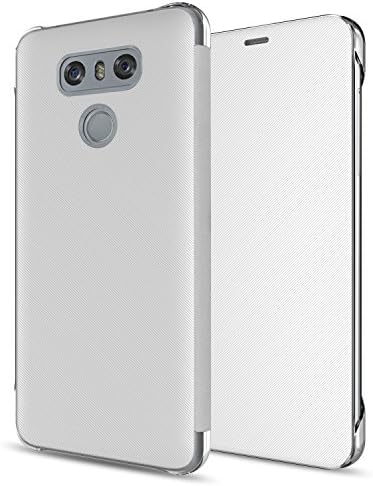 LG G6 Case, Aomax Smart Quick View Window PU Leather Flip Folio Smart Sleep and Wake Scratch Resistant Protective Cover Cases (Not Wallet Case) LG H872 / LG VS988 / LG LS993 / LG G6 (2017) Silver