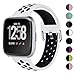 XIMU Sport Bands Compatible with Fitbit Versa/Versa 2 / Versa Lite, Soft Silicone Waterproof Breathable Sport Watch Strap Replacement Wristband Accessories Women Man for Versa Smart Watch