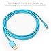 Micro USB Charger 6ft, HI-CABLE High Speed Charge/Sync Nylon Braided Fast Charging Cord for Android Samsung Galaxy S6 S7 Edge, HTC M9, Moto X G, Blackberry, More (2-Pack) -Blue/Gray