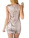 Grapent Women's Sequin Deep V Neck Sleeveless Club Party Bodycon Mini Dress