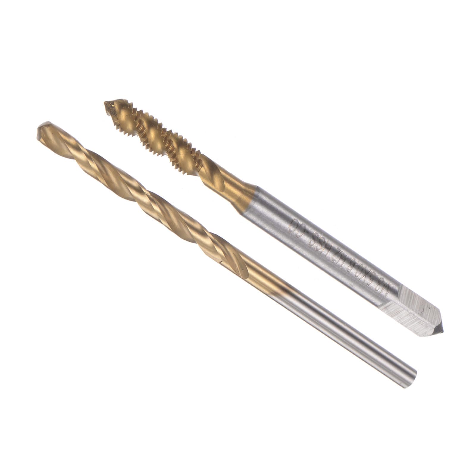 CoCud Spiral Flute Tap and Drill Bit Set, M3.5 x 0.6 Thread 2.9mm Drill Dia, Ti-Coated Machine Screw Tap & Twist Drill Bit Tool Kit - (Applications: for Threading Tapping), 1-Set