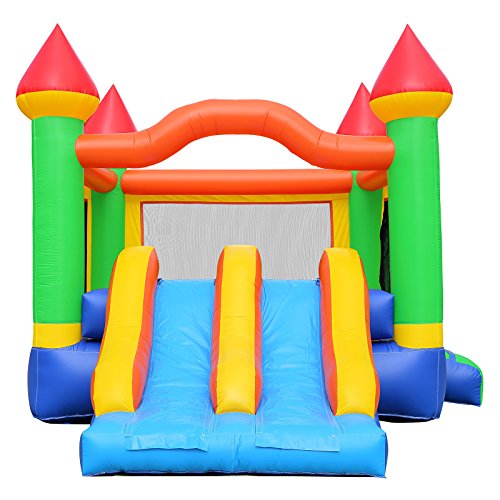 Inflatable HQ Commercial Grade Mega Double Slide Castle Bounce House 100% PVC and Blower