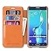 Galaxy S6 Edge Plus Case, SHIELDON Genuine Leather Galaxy S6 Edge Plus Wallet Case [Card Slot] [Magnetic Flap] Folio Case Cover with Stand for Samsung Galaxy S6 Edge Plus - Brown