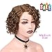 FAVE Short Curly Bob Wigs 100% Brazilian Virgin Human Hair Wigs for Black Women Honey Blonde Pixie Cut Lace Part Wig Glueless Bob Wigs Human Hair Pre Plucked(30#,8 Inches)