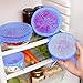 six-qu Silicone Storage Covers, 6-Pack of Various Sizes Silicone Stretch Lids for Can, Jar, Glassware, Food Saver Covers Safe in Dishwasher, Microwave and Freezer(Blue), cookware_set, cookset