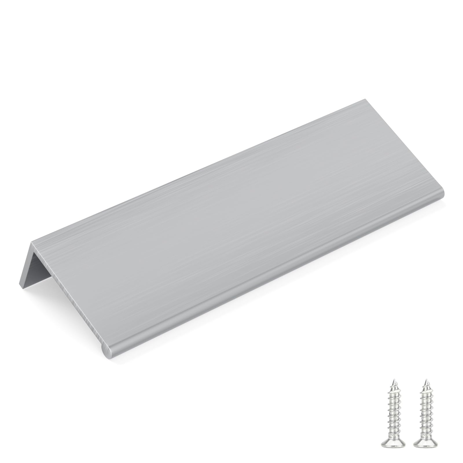 Photo 1 of goldenwarm 10 Pack Brushed Nickel Finger Edge Pulls Drawer Finger Pulls Kitchen Hardware Handles Bedroom Dresser Drawers, 3-3/4in Hole Centers