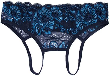Oyiyou Women's Crotchless Lace Thong Panty