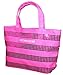 Victoria's Secret MINI Canvas Bling Sequins Hot Pink Purse Tote Handbag