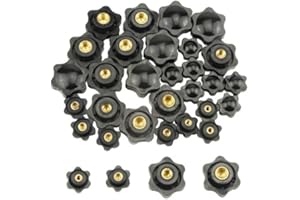 WMYCONGCONG 32 PCS Star Knob Female Thread Screw On Type Knurled Clamping Nuts Knob Handle M4 M6 M8 M10 Thread Clamping Knob