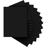 40 Sheets Black Cardstock 8.5x11, Card Stock Paper, Cardstock Printer Paper | 200 GSM Construction Paper 8 1/2 x 11, Black Card Stock for DIY Cards, Greeting Cards, Invitations, Business Cards