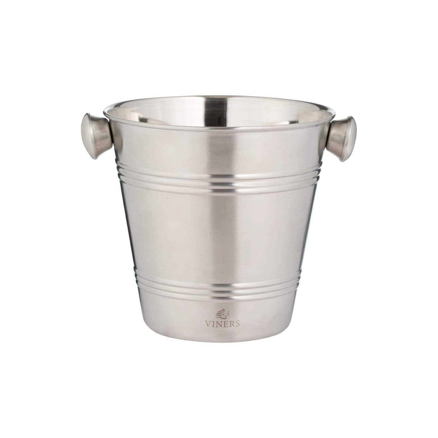 Viners Barware Silver Stainless Steel Single Wall Ice Bucket, 1 Litre