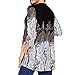 GOVOW Womens 3/4 Sleeve Roundneck Floral Tunic Tops Loose Blouse Button up Shirts