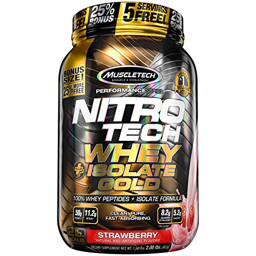 MuscleTech Nitro-Tech Whey Plus Isolate Gold, Strawberry Shortcake, 2 Pound