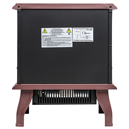 FIREBIRD 17" Adjustable 2 Setting Freestanding Portable Tempered Glass Electric Fireplace Stove Heater (RED) - Thumbnail 7