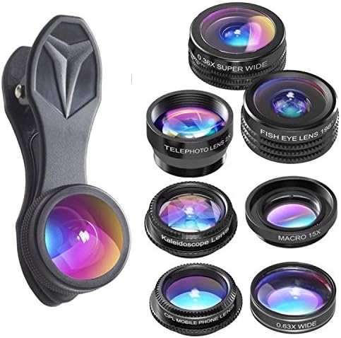 Phone Lens GUANZHI 7 in 1 Transform Your iPhone Into A Professional Quality Camera - Fish Eye - Wide Angle - Zoom for IPhone X, 8, 8 Plus, 7 7 Plus 6s 6 se 5s & Samsung galaxy s8 LG Smartphones