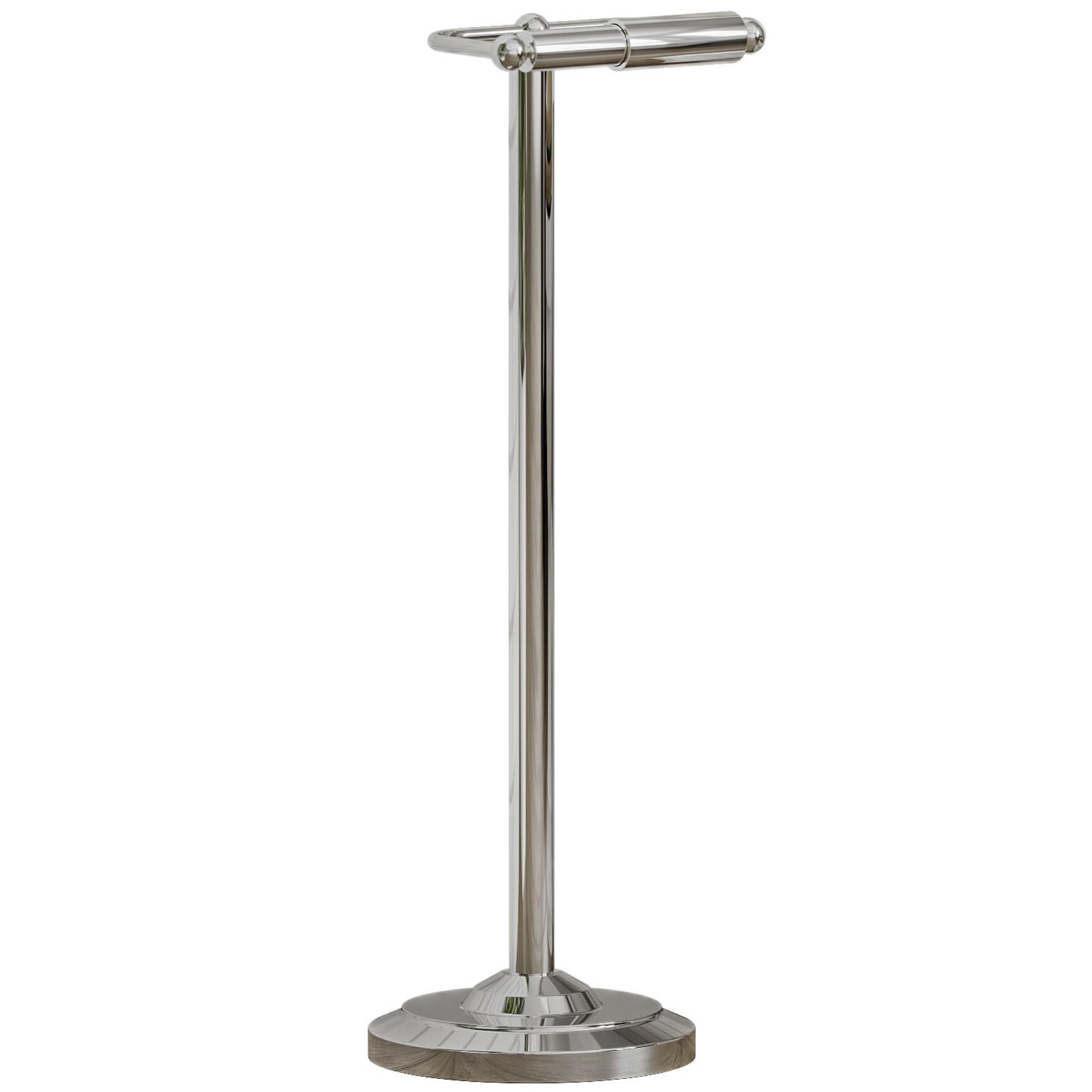 Bath Vida Floor Standing Toilet Roll Holder, Metal, Chrome
