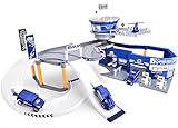 SIMREX Assembling Rail Cars, Police Station Parking Garage Playset Assembling Racing Tracks Toys Models Vehicle Playsets Kids