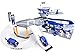 SIMREX Assembling Rail Cars, Police Station Parking Garage Playset Assembling Racing Tracks Toys Models Vehicle Playsets Kids