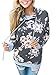 Famulily Women's Floral Printed Casual Long Sleeve Hoodie Pullover Sweatshirts(Dark Grey,Medium)