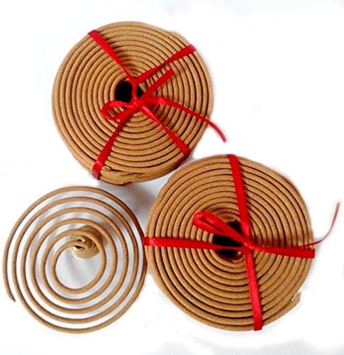 Yaotao 60pcs Orange Incense Coils Spiral Sandalwood Sticks Darshan 3HR For Burner