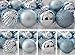 KI Store Baby Blue Christmas Balls 34pcs 2.36-Inch Christmas Tree Decoration Ornaments for Xmas Tree Holiday Wreath Garland Decor Ornaments Hooks Included