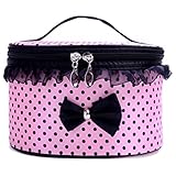 DZT1968® Handle Large Cosmetic Bag Travel Makeup Organizer Case Holder (Pink)