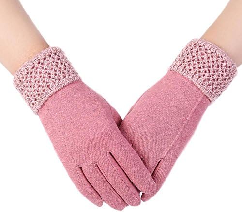 Datework Womens Touch Screen Winter Outdoor Sport Warm Gloves (Pink)