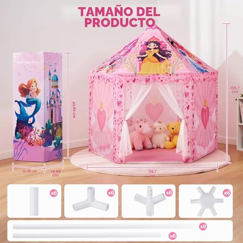 Cosone Princess Tent - Large Indoor Outdoor Playhouse Girls Tent Garden Houses Toys Gift Girl 2 3 4 5 6 7 8 Years Old