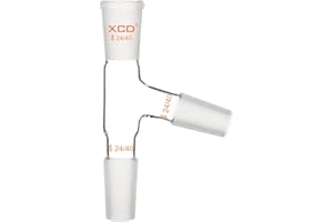 XCD Distilling Adapter, 3-Way Distillation Adapter with 24/40 Joints for Distillation Apparatus