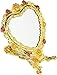 Ivenf Heart Shape Royal Vintage Princess Mirror, Hand-Painted Metal Handheld Mirror, Golden