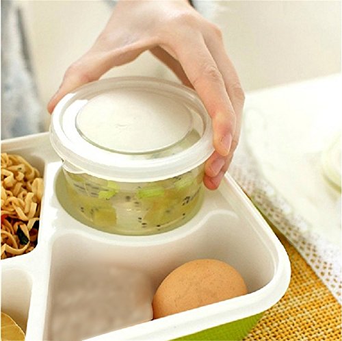 Vinmax Bento Lunch Box Rectangulaire 4 Compartiments Anti-fuite pour Enfants et Adultes Boîte Alimentaire Passe au Micro-ondes - Vert