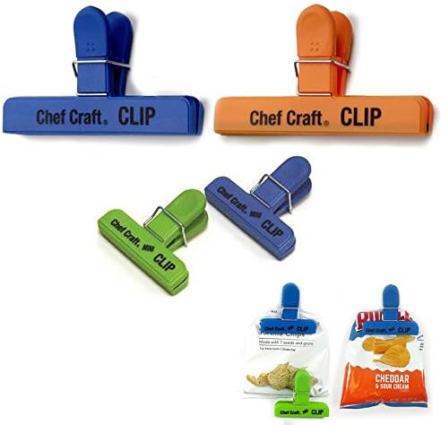 4 Pc Bag Clips Food Chip Assorted Size Multi Purpose Clothespin Mini Clip Crafts