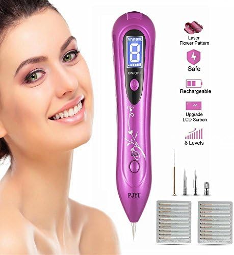 UPGRADE Spot Eraser Pro, PJYU Professional Mole Tattoo Remover Pen for Skin Tag Freckles Dark Spot Warts Skin Pigmentation 8 Level USB Rechargeable Purple Color Mother's Day Gift