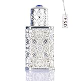 H&D Silver Vintage Refillable Perfume Bottle Empty Glass Decor for Travel 2ml