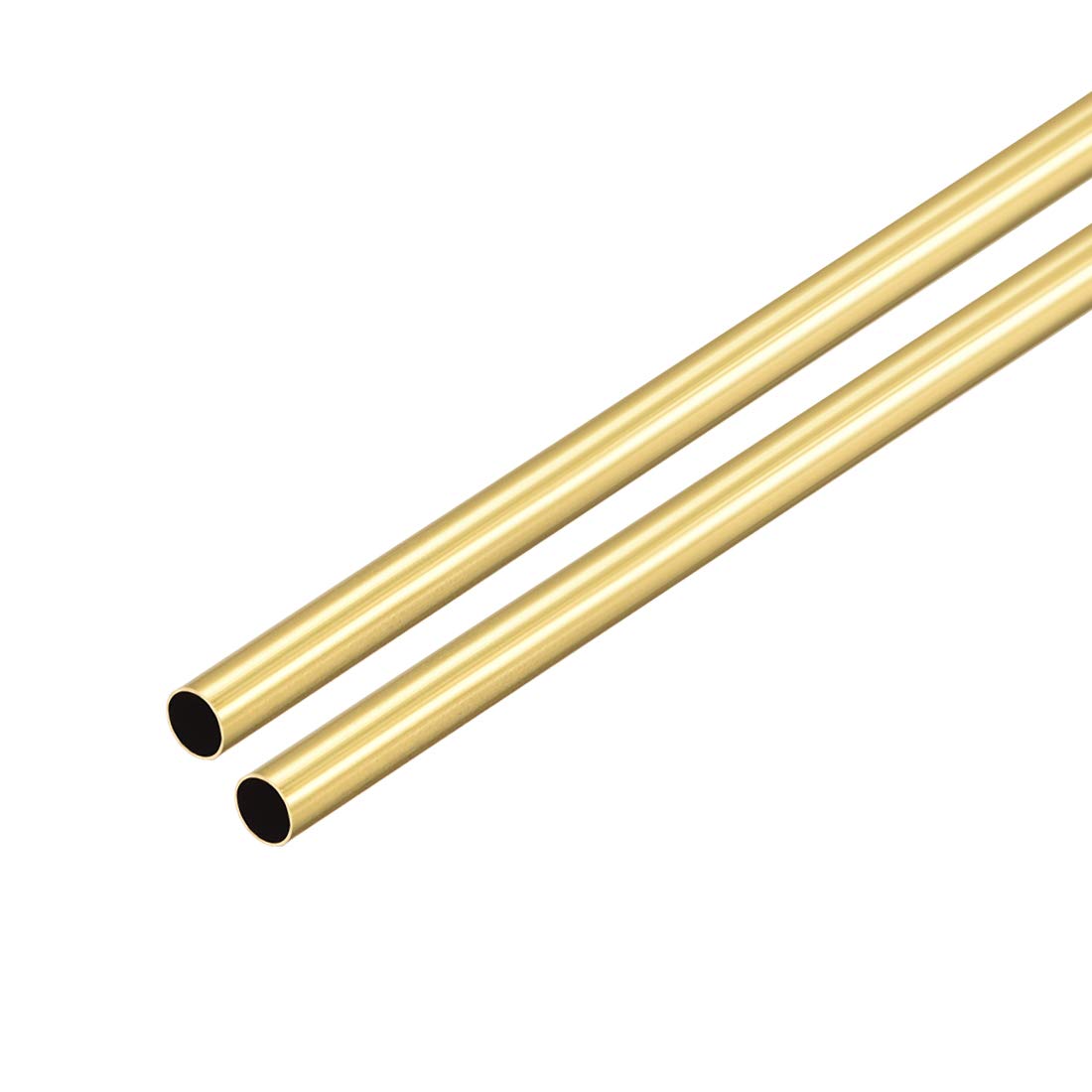 sourcing map Brass Round Tube, 300mm Length 4.5mm OD 0.2mm Wall Thickness, Seamless Straight Pipe Tubing 2 Pcs