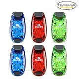 DoerDo LED Safety Light + 12 Free Bonuses Battery, Clip High LED Visibility Light for Running, Walking, Jogging, Cycling, Reflective for Kids, Dogs, Bike Tail Light, Outdoors Activity (3 LED 6-Pack)