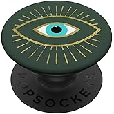 Yellow Evil Eye Forrest Green PopSockets Adhesive PopGrip