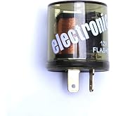VOFONO 12V 2-Pin Heavy Duty Electric Flasher Relay for Car Motorcycle Bike | Fix Turn Signal Bulbs Fast Hyper Flash, Two Prong Round Compatible with Scooter
