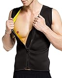 Roseate Men's Body Shaper Hot Sweat Workout Tank Top Zip Slimming Neoprene Weight Loss Vest Tummy Fat Burner