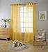 MIUCO 2 Panels Grommet Textured Solid Sheer Curtains 95 Inches Long for Windows (2 x 54 Wide x 95