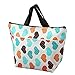 Printing Lunch Bags, Arricastle Oxford Cloth Aluminum Foil Insulated Zip Cooler Bag Portable Takeaway Aluminum Film Pack Cooler Bag Lunch Box Package (White heart-shaped)