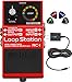 BOSS RC-1 Stereo Loop Station Bundle with Blucoil Slim 9V Power Supply AC Adapter, and 4-Pack of Celluloid Guitar Picks