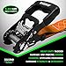 Rhino USA Ratchet Straps Heavy Duty Kit (4-Pack) - 1.6 Inch x 8 Feet (5,208lb Break Strength) - Ultimate Tie Down Straps with Safety S Hooks for Trucks, ATV, UTV, Motorcycle, Cargo & More - Orange