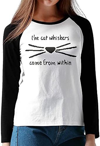 LOVEGIFTTO LADY Womens Dan Phil Cat Whiskers O-Neck Long Sleeve Raglan Tee Shirt Large